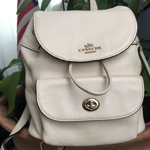 COACH Mini Charlie Turnlock Backpack White